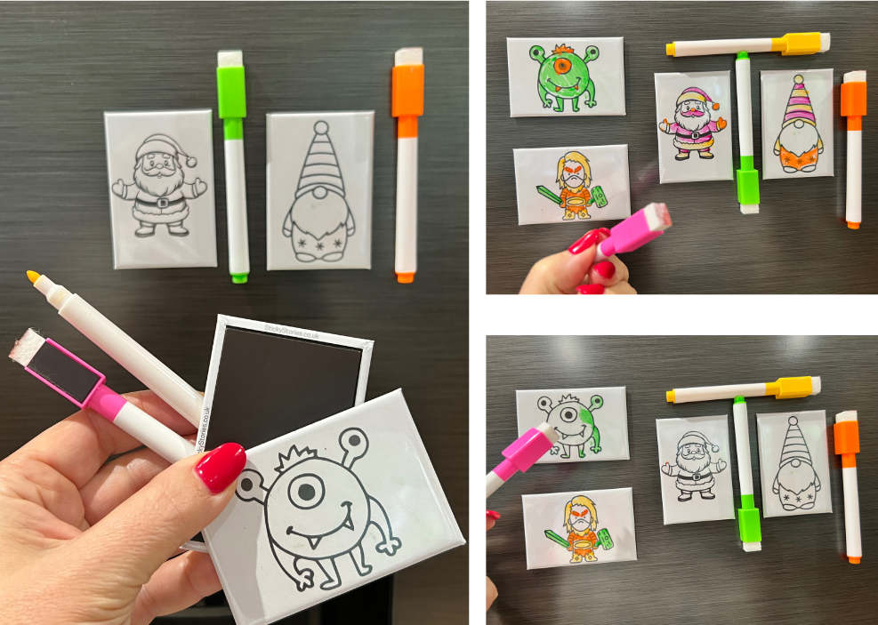 Re-usable Colour-in Magnet Sets